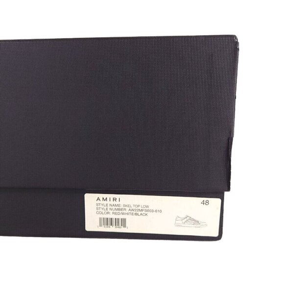 AMIRI Skel Skeleton Low-Top Leather Sneakers 48 US 15 Mens Black Red Defect New - Picture 12 of 16